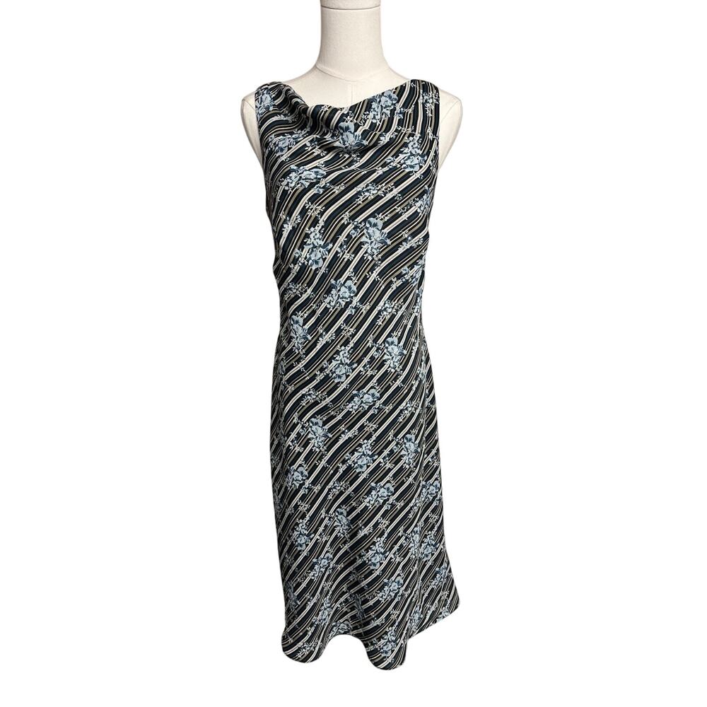 Ann Taylor Cowl Neck Slip Dress Size 6 Blue Floral 90s‎ Gilmore Girls Lorelei